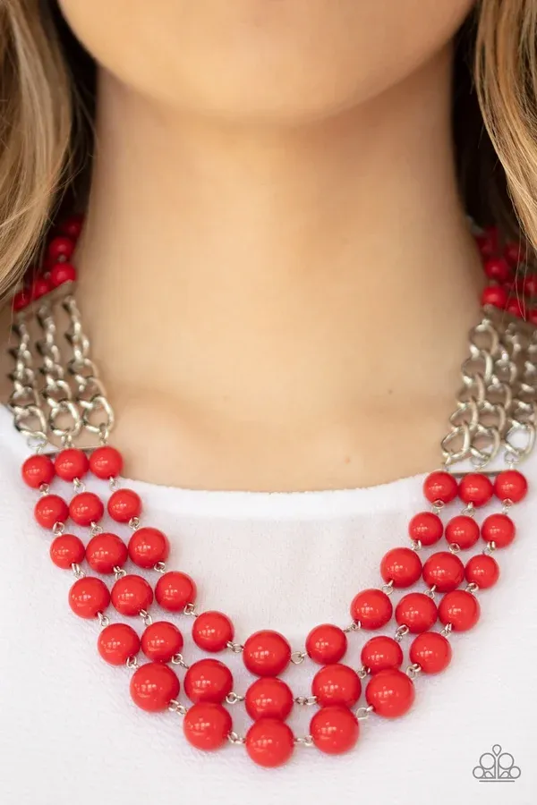 ​A La Vogue - Red Necklace