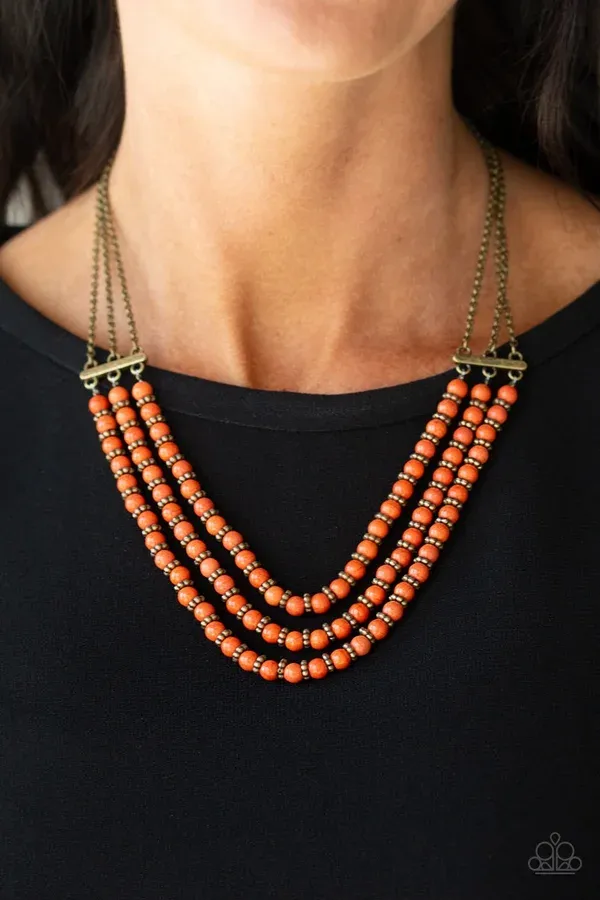 Terra Trails - Orange Necklace