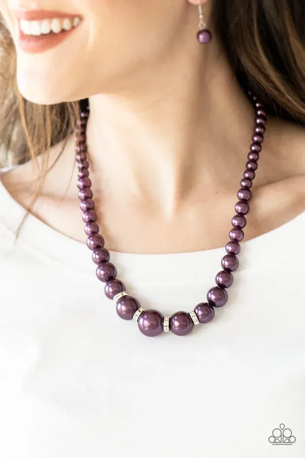 Party Pearls - Purple Necklace