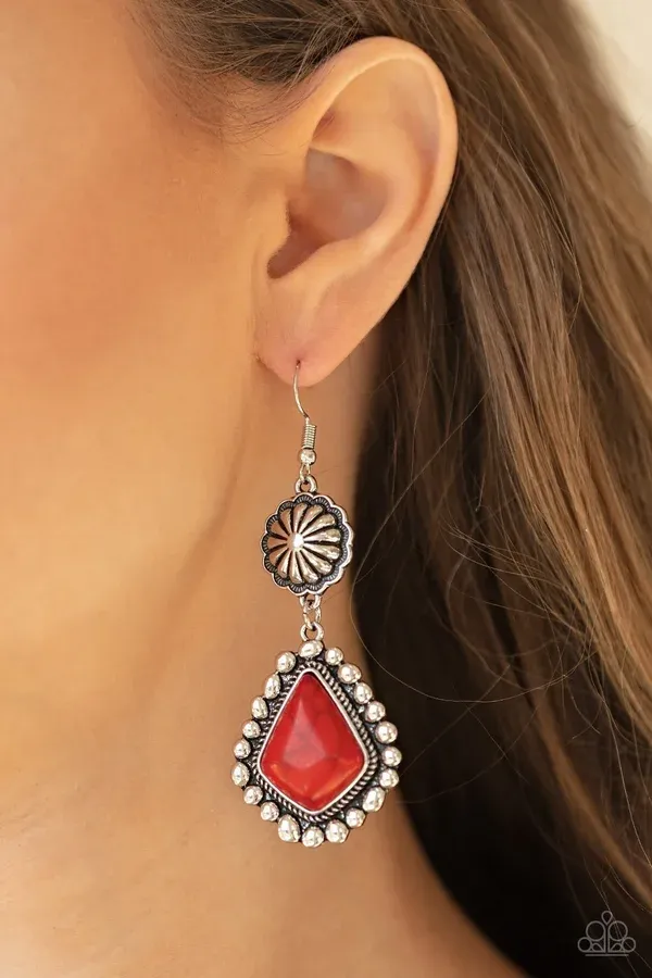 Country Cavalier - Red Earring