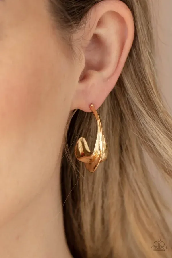 Modern Meltdown​ - Gold Earring