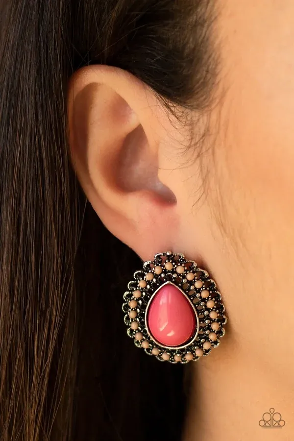 Beaded Blast - Pink Earring