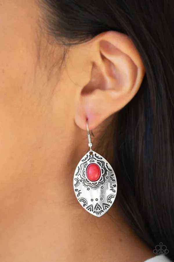 Mountain Montage - Red Earring