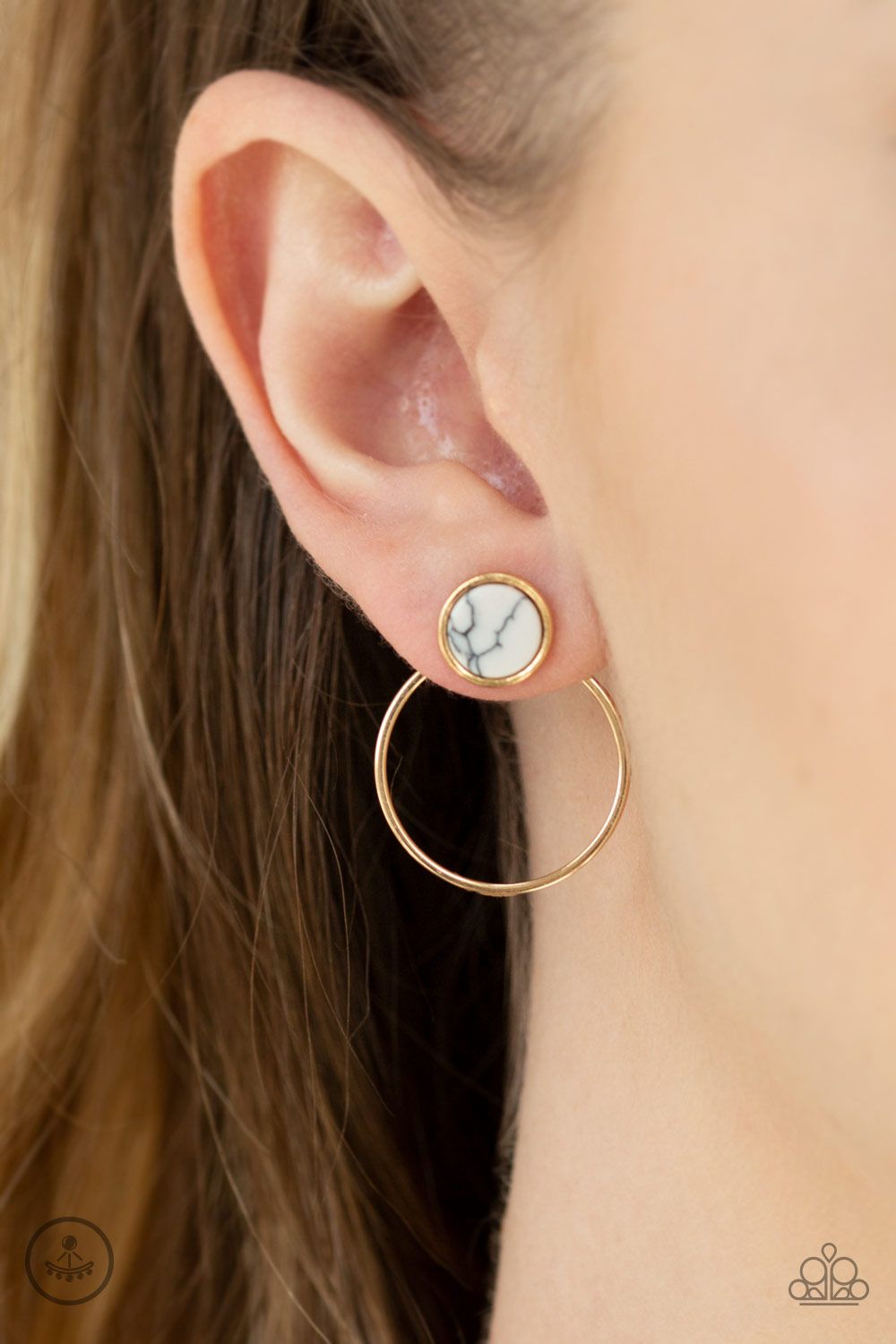 ​Simply Stone Dweller - Gold Earring