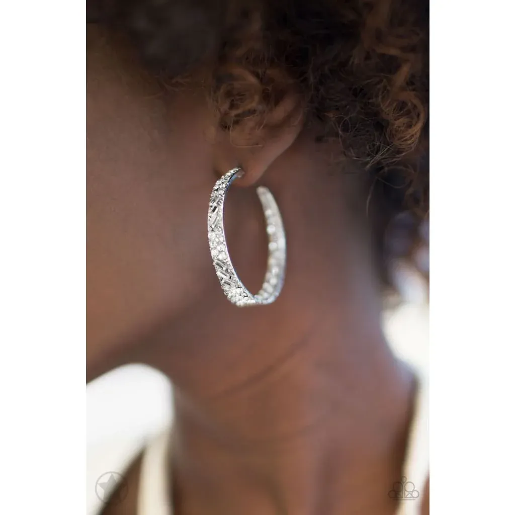 GLITZY By Association - Silver Hoop Earring