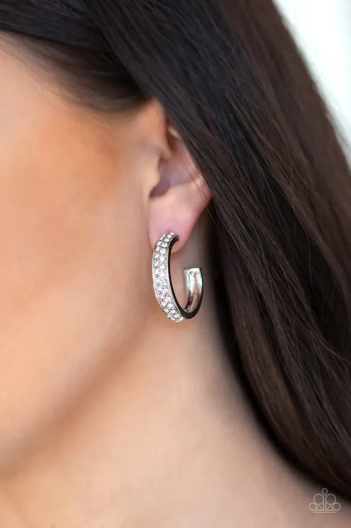 Cash Flow - White Hoop Earring