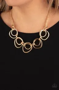 Asymmetrical Adornment - Gold Necklace