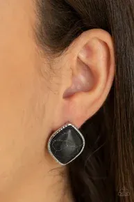 Marble Marvel - Black Earring