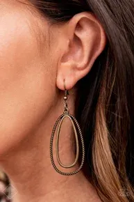 Lend Me Your Lasso - Brass Earring