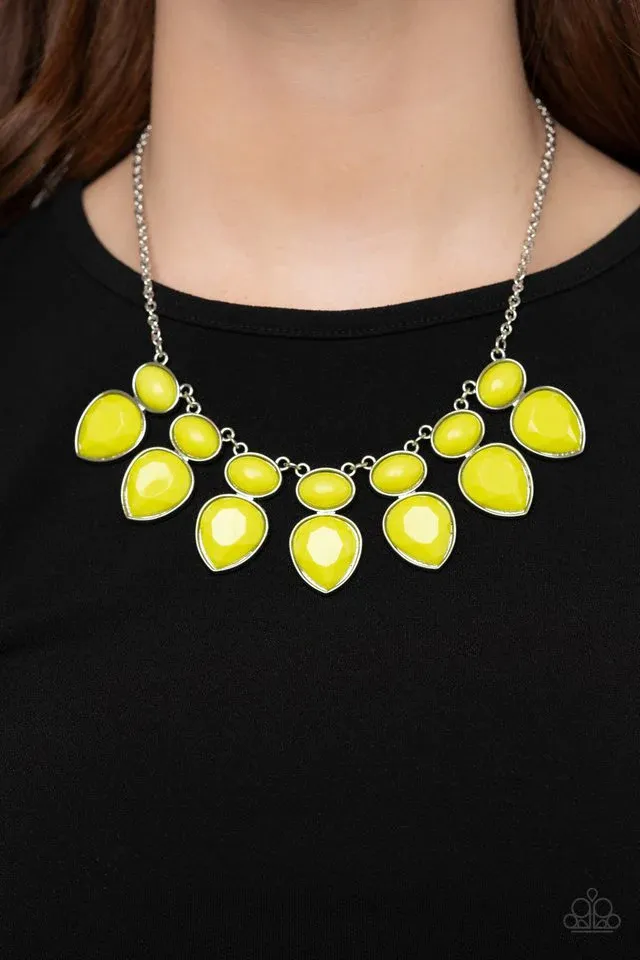 Modern Masquerade - Yellow Necklace