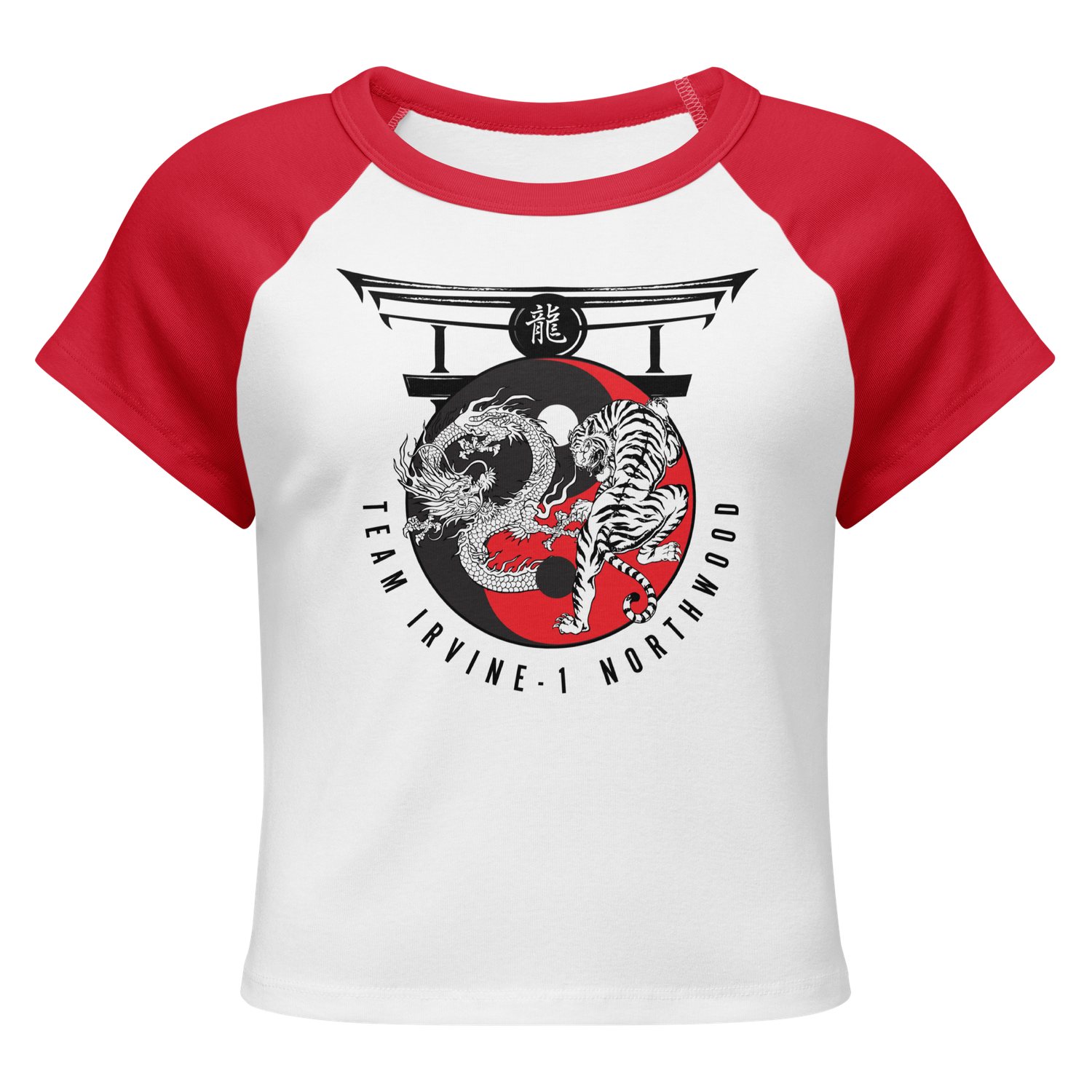 Women's Micro Rib Raglan Baby Tee - Red