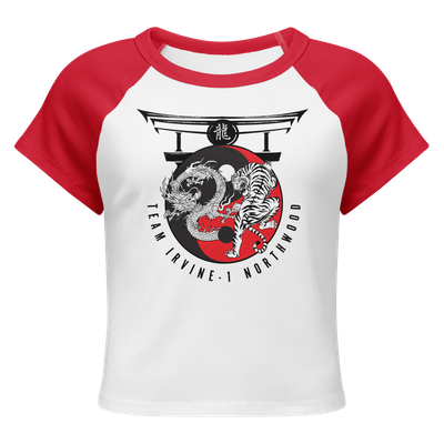 Women's Micro Rib Raglan Baby Tee - Red