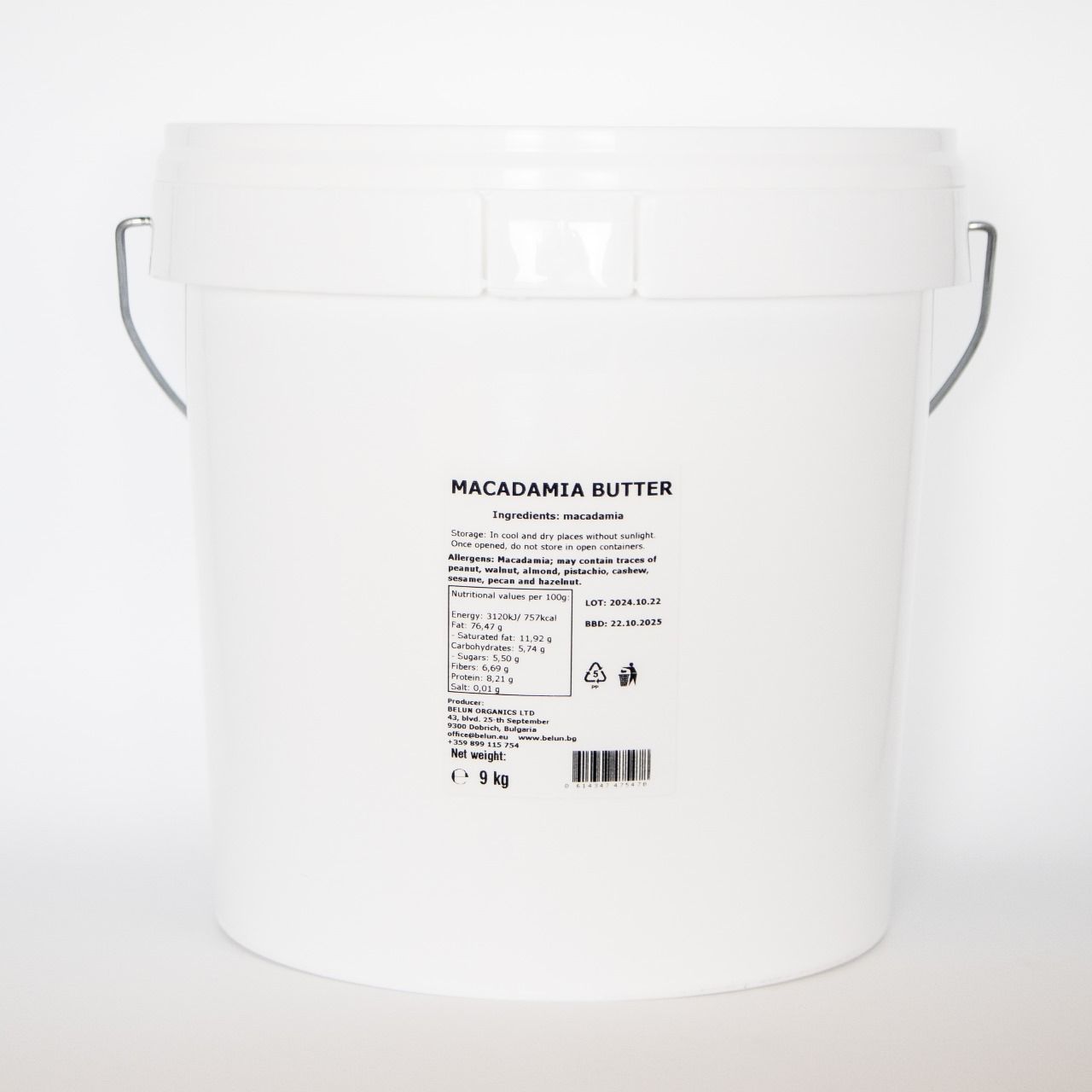 Macadamia Nut Butter 9kg ℮ Bucket