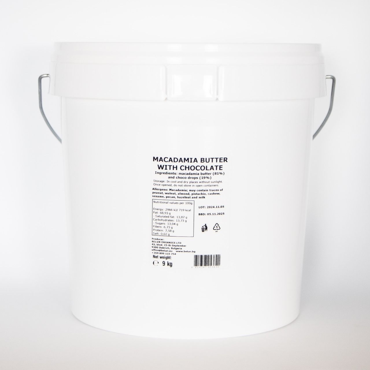 Macadamia Nut Butter with Chocolate 9Kg ℮ Bucket
