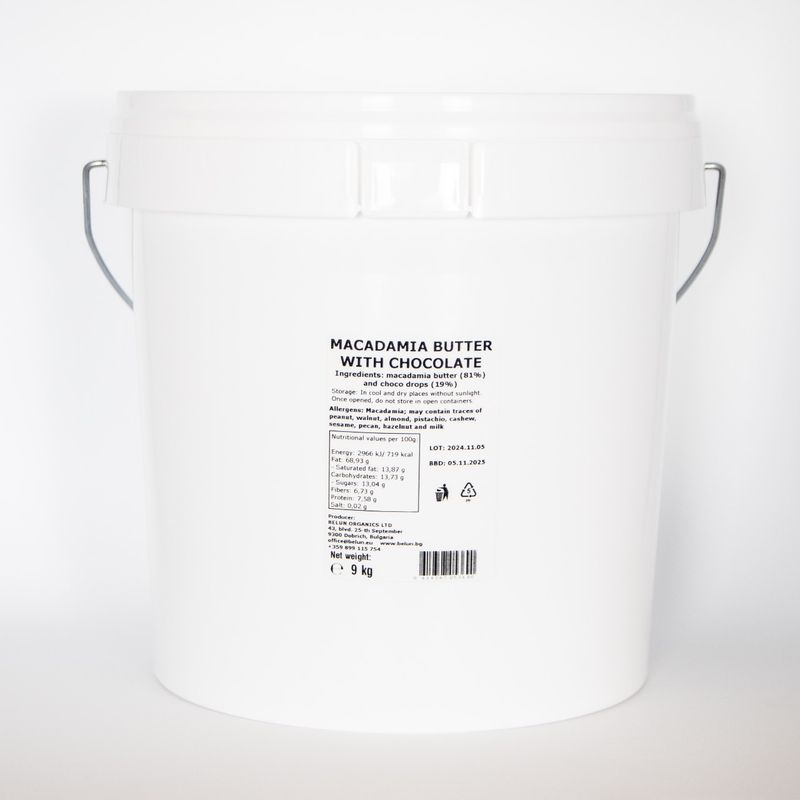 Macadamia Nut Butter with Chocolate 9Kg ℮ Bucket