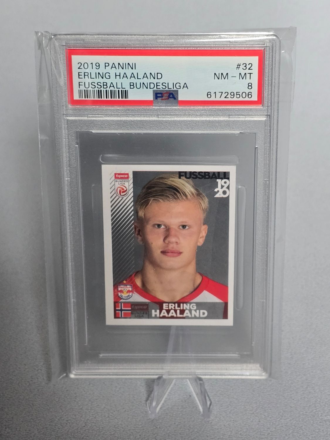 Erling Haaland Panini Bundesliga 2019-2020 Rookie Sticker PSA 8