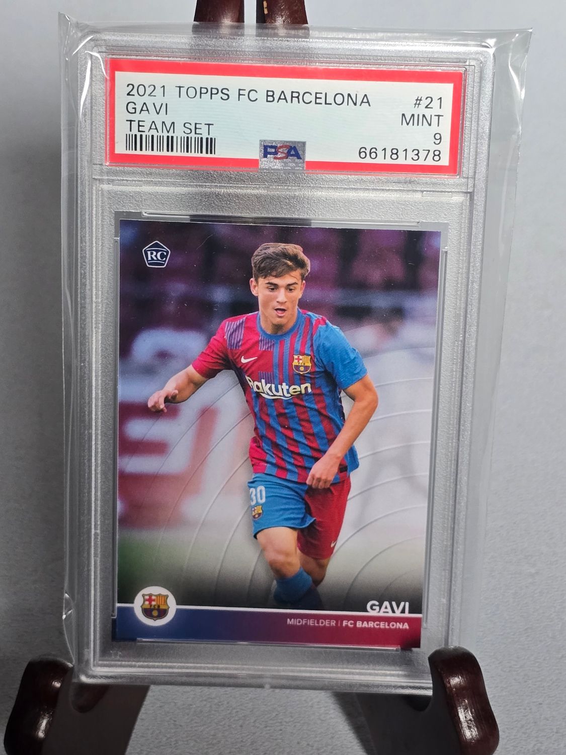 Gavi Topps Barcelona Team Set 2021 PSA 9 #21