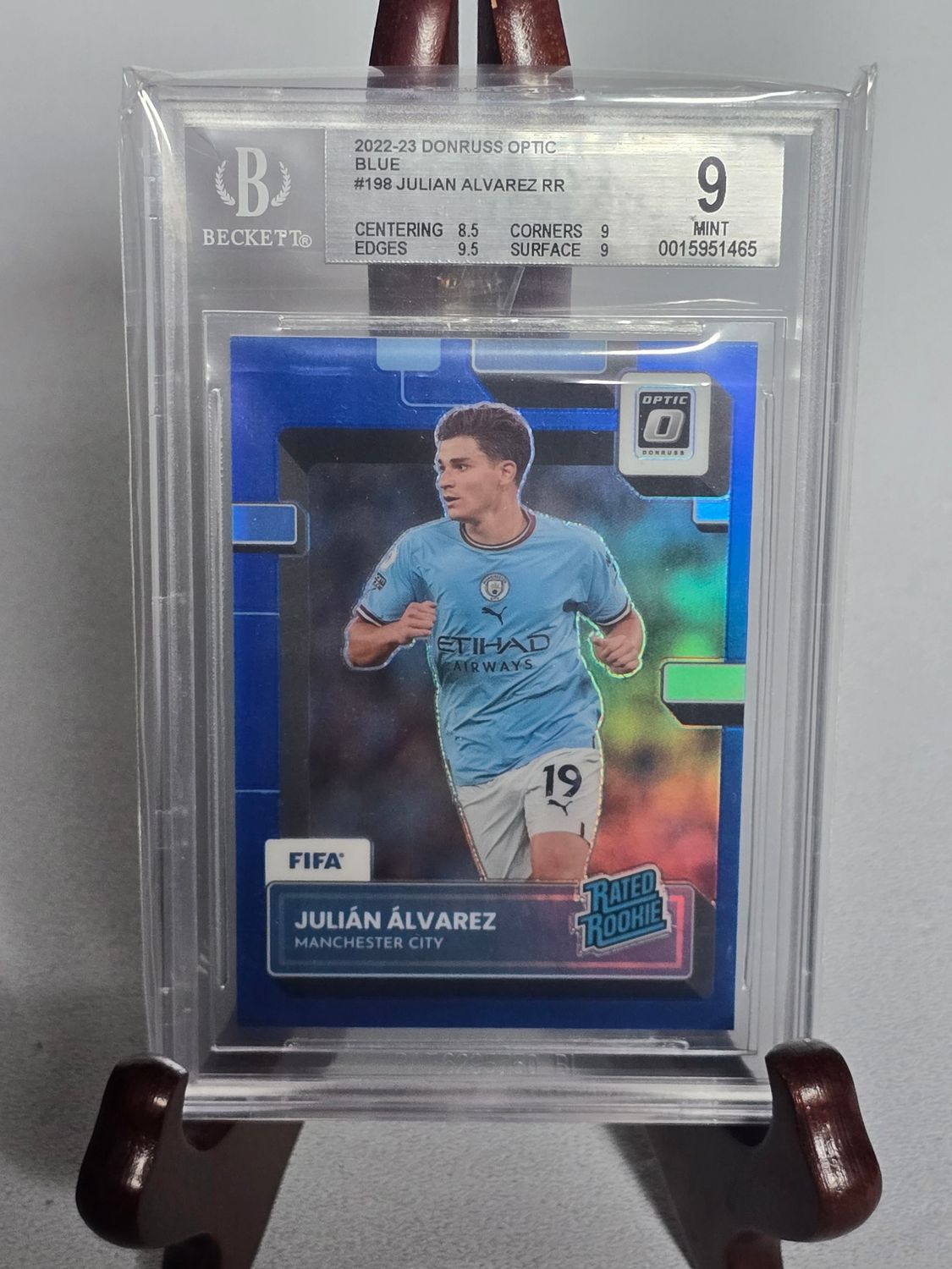 Julian Alvarez Panini Donruss 2022-2023 Optic Blue nummeriert /99 Becket 9