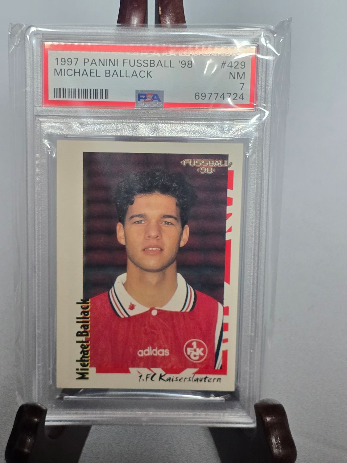 Vintage Sticker Michael Ballack Panini Bundesliga 1998 #429 PSA 7