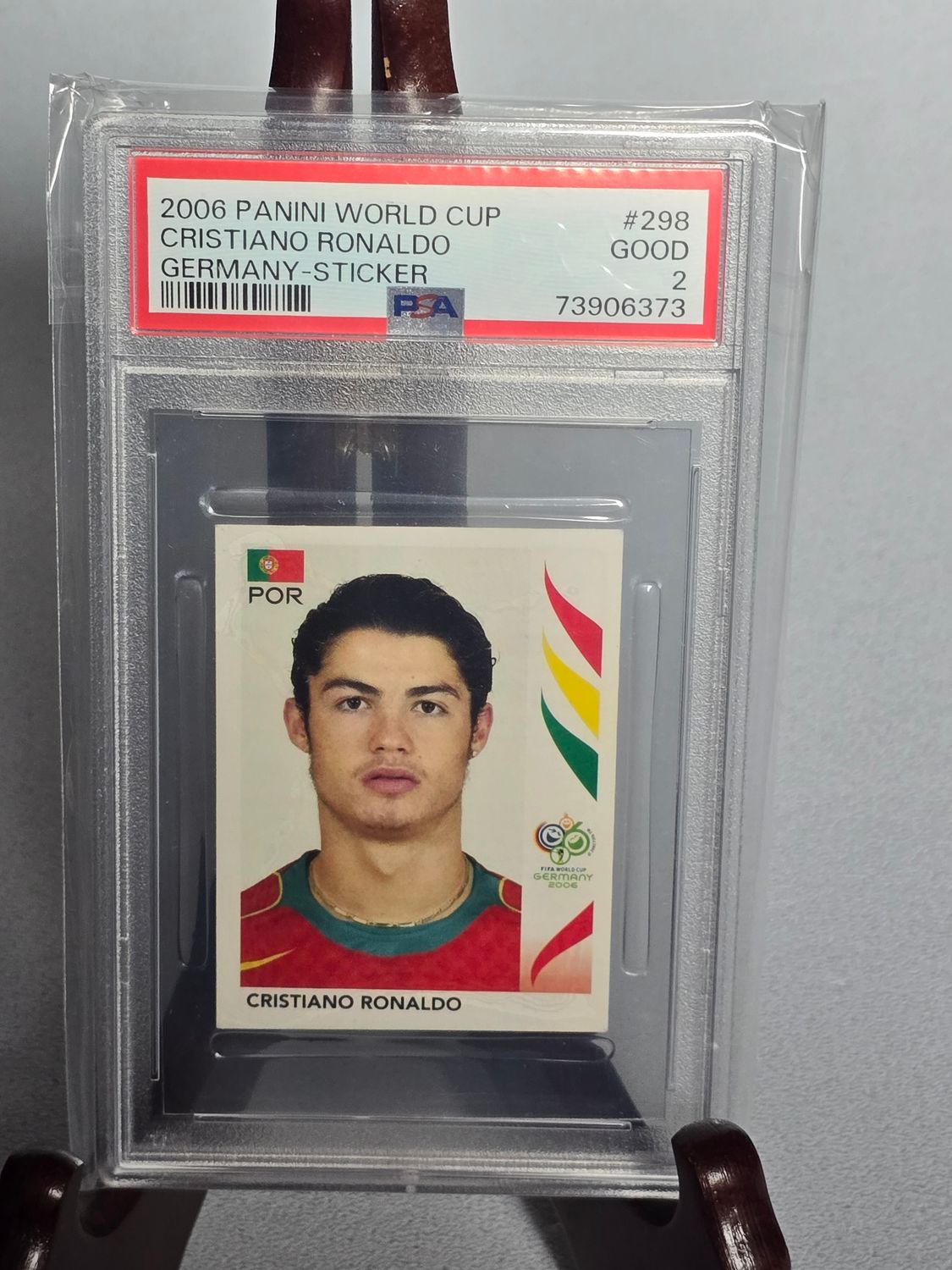 Cristiano Ronaldo Panini WM 2006 Sticker #298 PSA 2