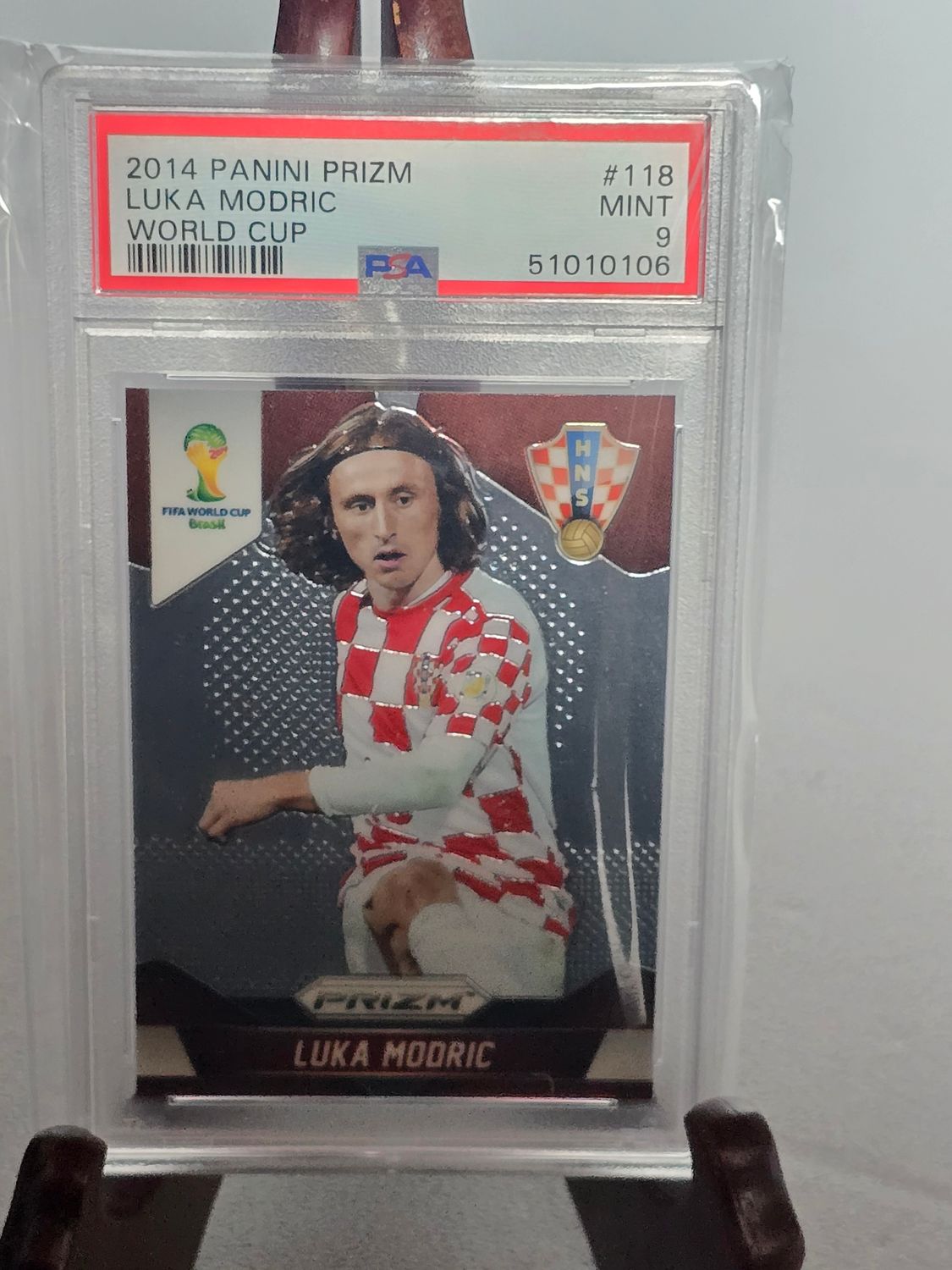 Luka Modric Panini PRIZM WM 2014 #118 PSA 9
