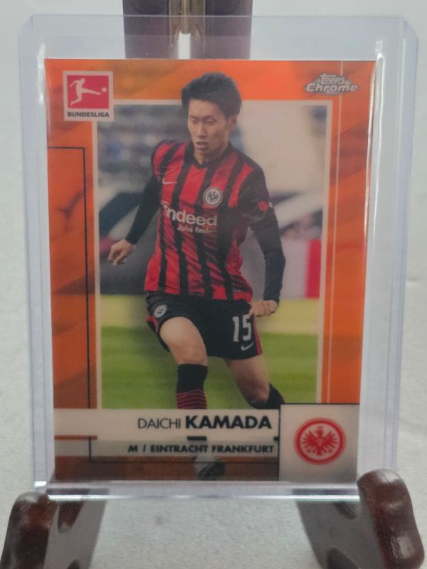 Daichi Kamada Topps Chrome Bundesliga 2021 Orange nummeriert /25