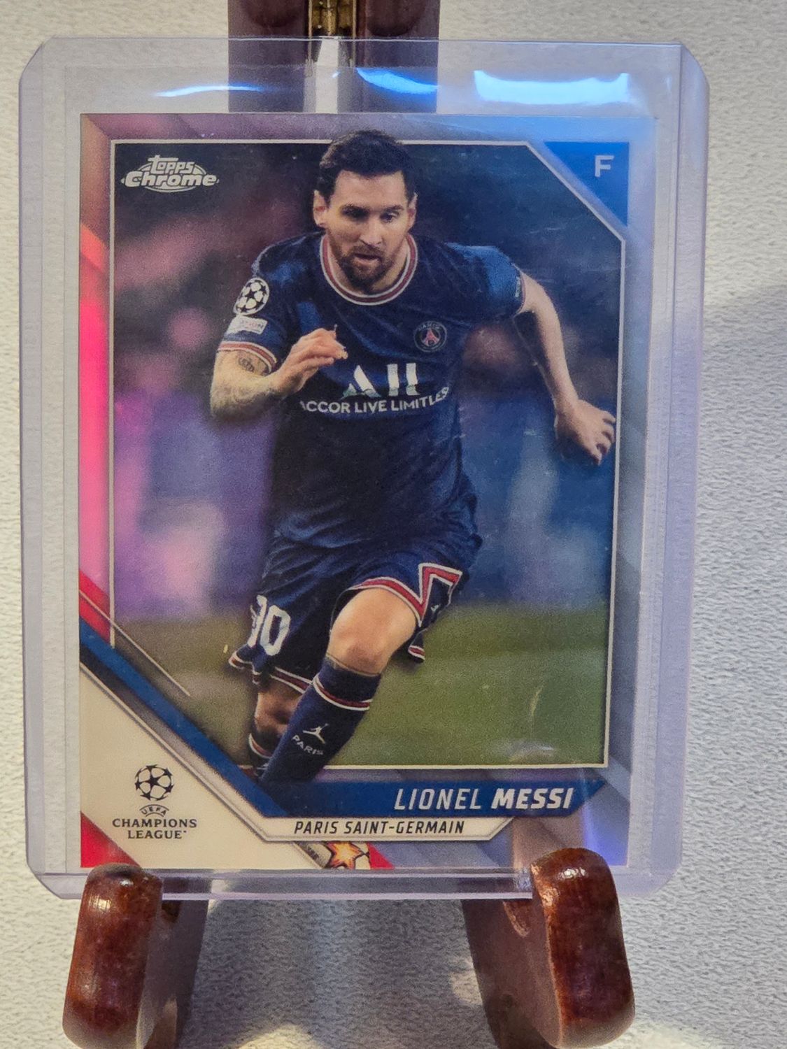 Lionel Messi Topps Chrome Champions League 2022 Refractor PSG #100