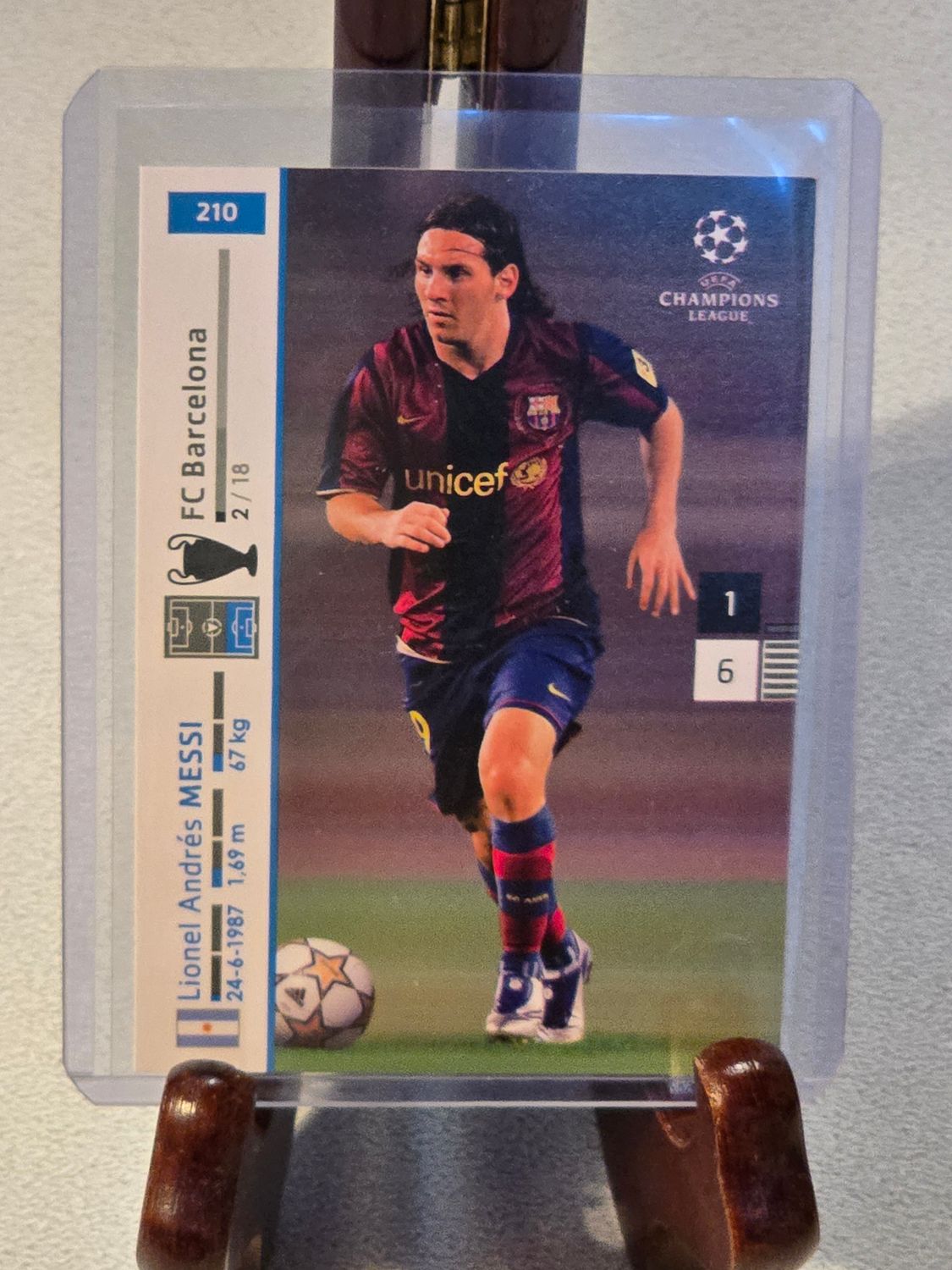 Lionel Messi Panini Champions League 2007-2008 TCG Base Card Barcelona #210 Selten