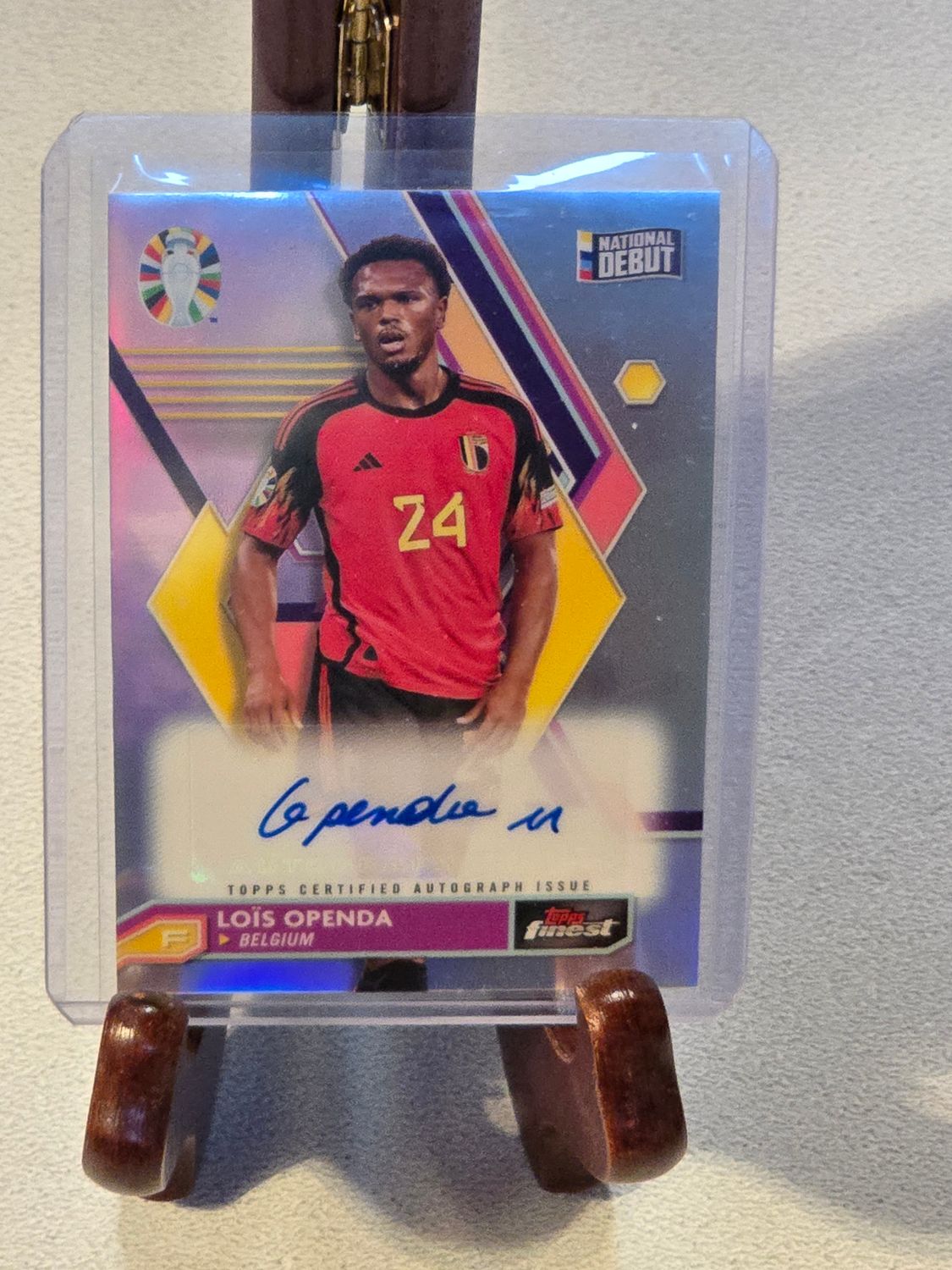 Lois Openda Topps Finest Road to World Cup 2024 Auto - National Debut Card #BCA-LO