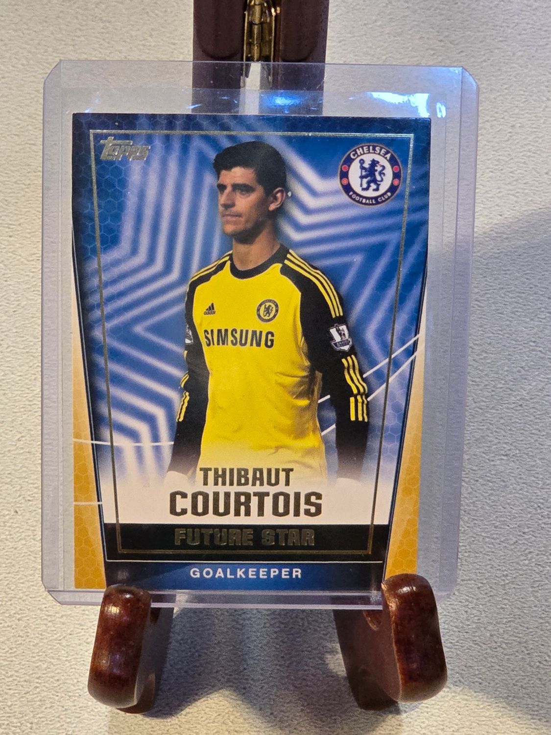 Topps Premier Club 2014 2015 Thibaut Courtois Chelsea Rookie Card #142 Future Star