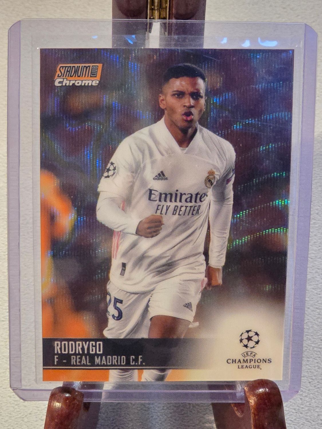 Topps Stadium Chrome Champions League 2020 2021 Rodrygo Yellow electric wave #73 Brasil Real Madrid