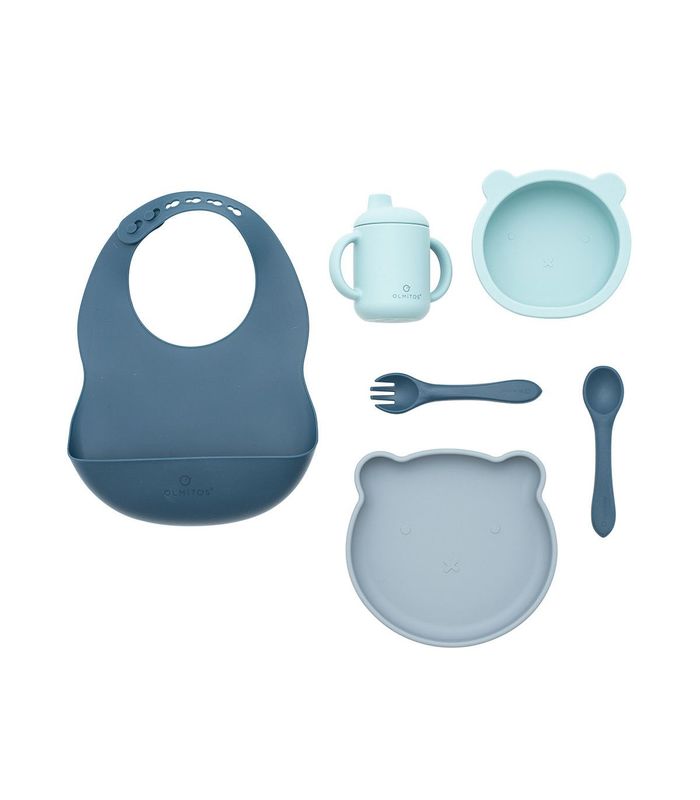 OLMITOS VAJILLA COMPLETA SILICONA color AZUL