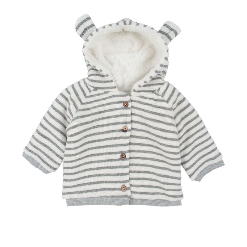 BABYBOL CHAQUETA interior borreguitos RAYAS GRIS
