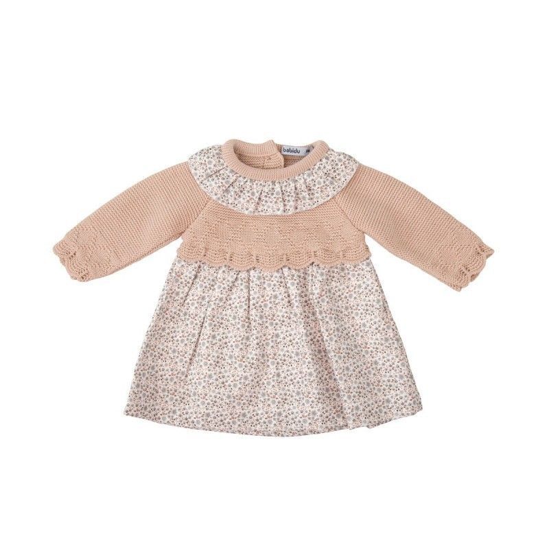 BABIDU VESTIDO+CAPOTA Escarcha color Beige