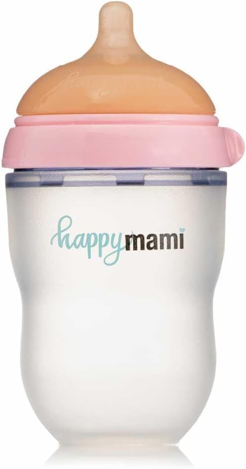 HAPPYMAMI BIBERÓN CON TETINA PERSONALIZADA color Rosa ( 2 tamaños ) * el precio incluye un tamaño del vaso y una tetina. Tienes que marcar uno de cada *