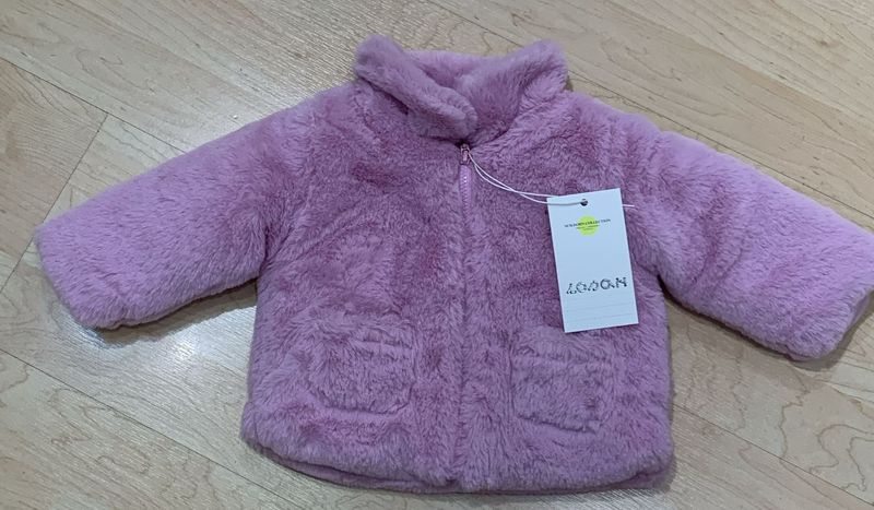 LOSAN CHAQUETA PELO SIN CAPUCHA color ROSA LILA * TALLA 1-3 MESES - 62 CM. *