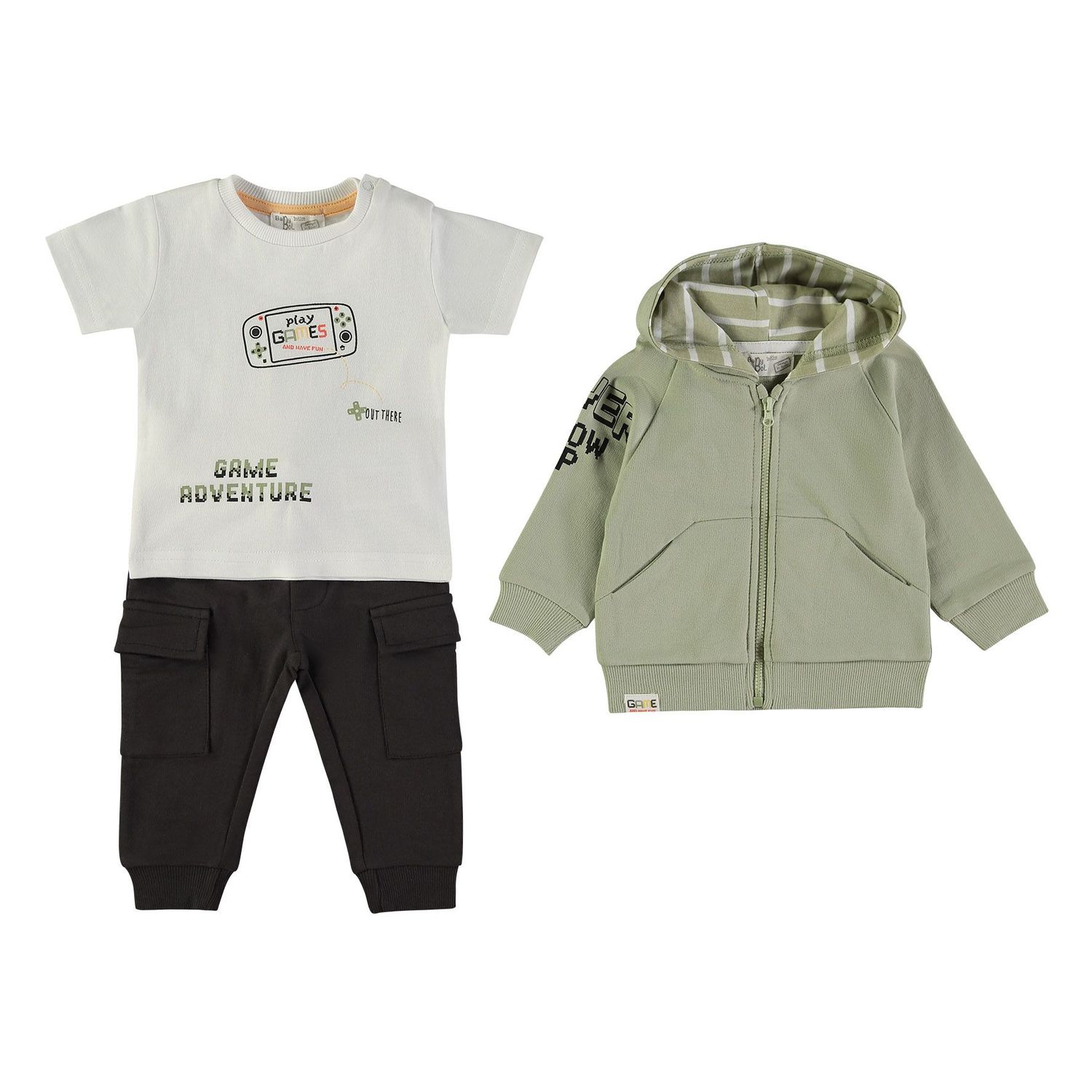 BABYBOL CONJUNTO CHAQUETA + CAMISETA M. CORTA + PANTALON
