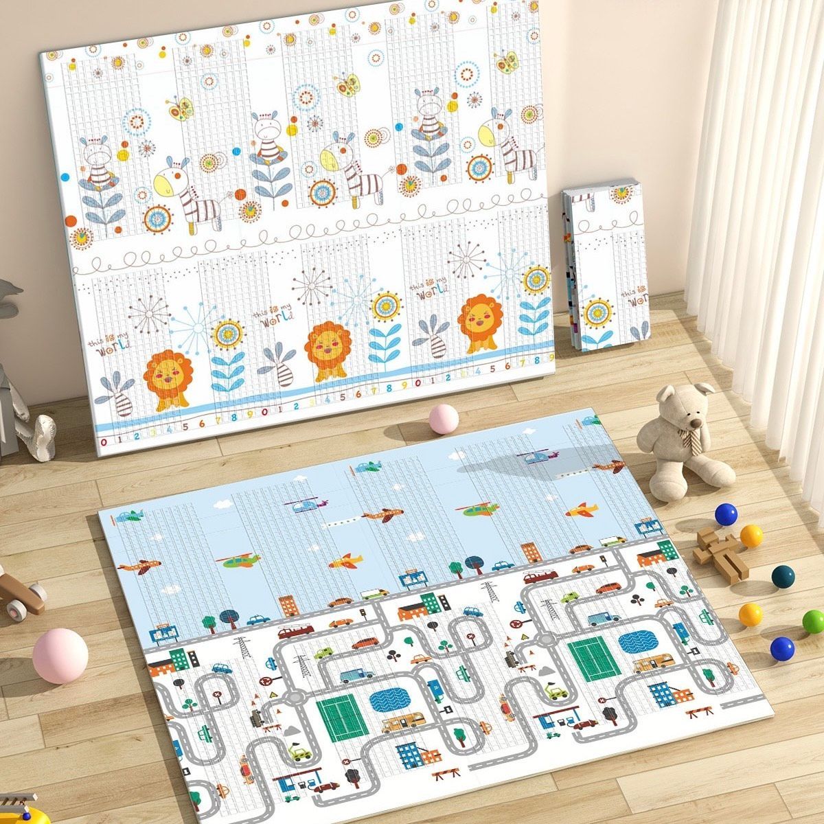 MS ALFOMBRA JUEGOS FANCY 180*200 cm. color Lion/Ciudad ( Grosor 1.5 cm. )