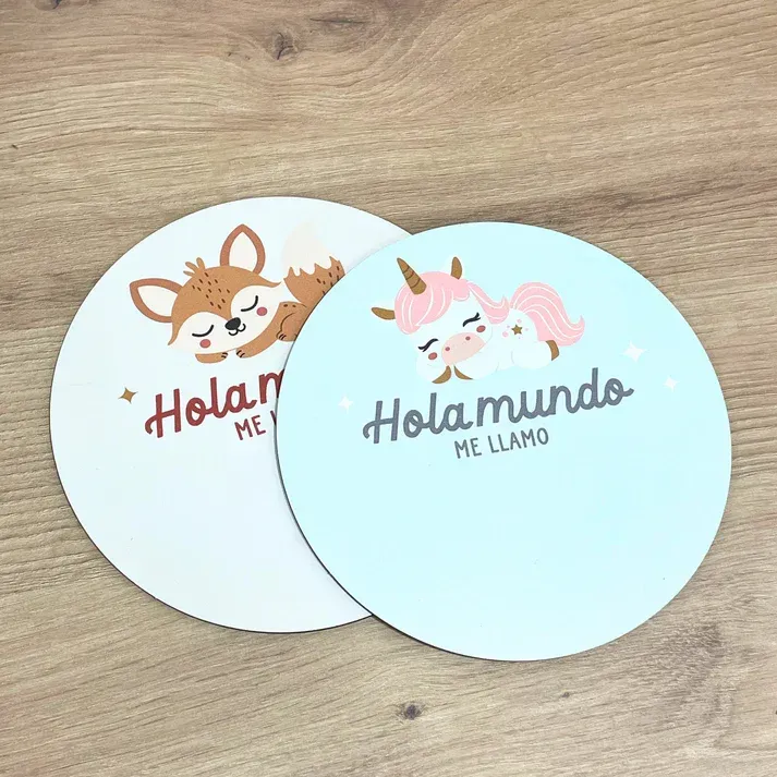VINTIUN PLACA CUMPLEMESES PERSONALIZABLE al momento * 2 MODELOS a elegir: UNICORNIO O ZORRO