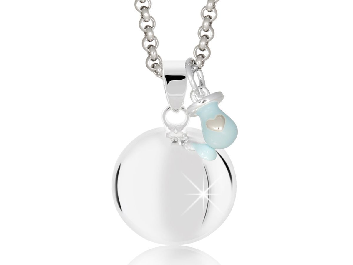 MAMIJUX LLAMADOR ÁNGELES chupete esmaltado celeste