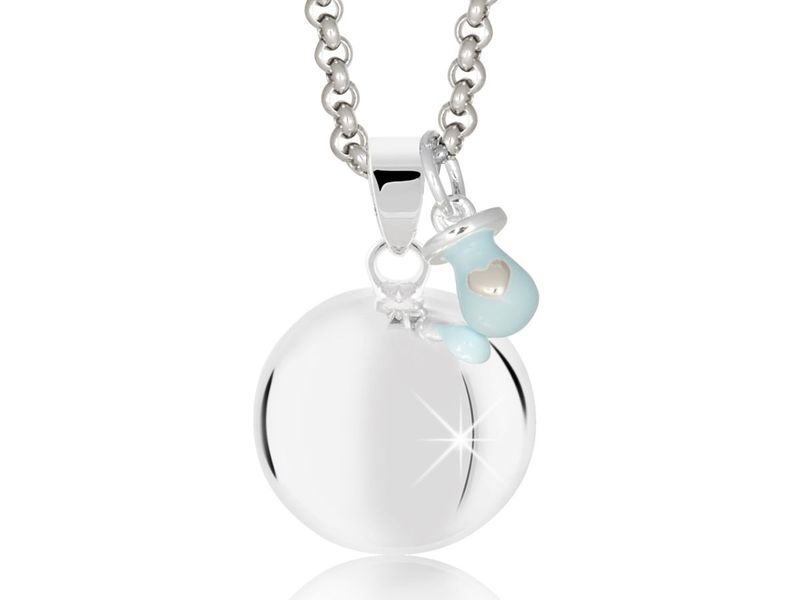 MAMIJUX LLAMADOR ÁNGELES chupete esmaltado celeste