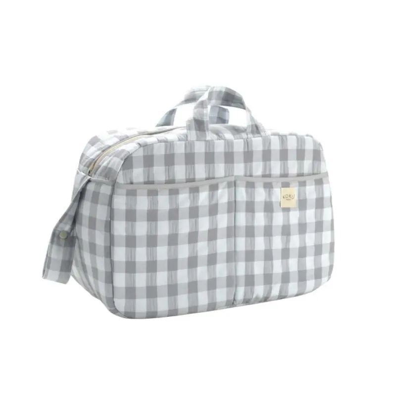 BOLSO MATERNAL VICHY KOKU BABY color GRIS