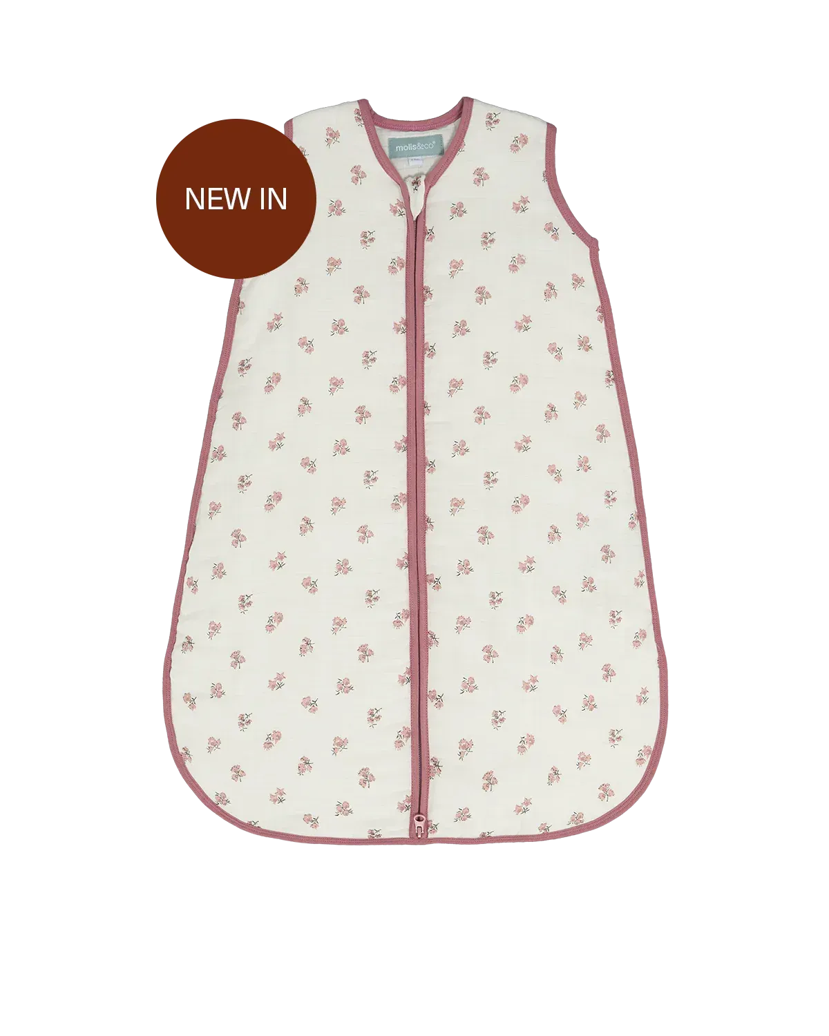 MOLIS SACO DORMIR TOG 1 MUSELINA de bambú TINY FLOWERS ( talla 0-6 meses )