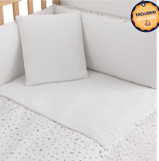 EDREDÓN +  PROTECTOR +  COJÍN CUNA MINIMAL GRIS MIRALUNA BY CAMBRASS