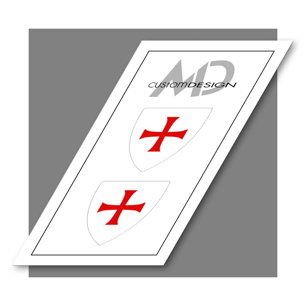 Naklejki na tarcze dla Rycerza -  Zakon Templariuszy / Templar Knight shield stickers