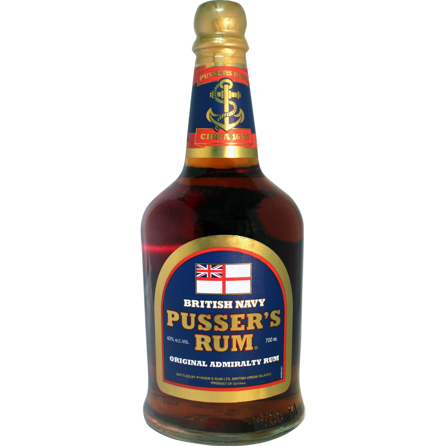 British Navy Pussers Rum 75.5% Alc Vol