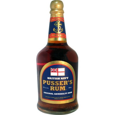 British Navy Pussers Rum 75.5% Alc Vol
