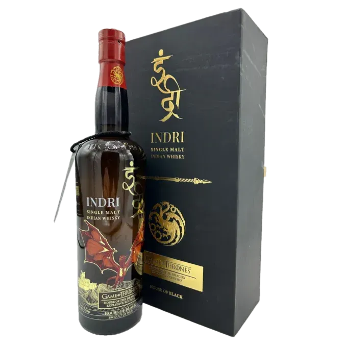 Indri Game of Thrones: House of Black – Indian Peated Single Malt Whisky 46% ABV – 75 cl