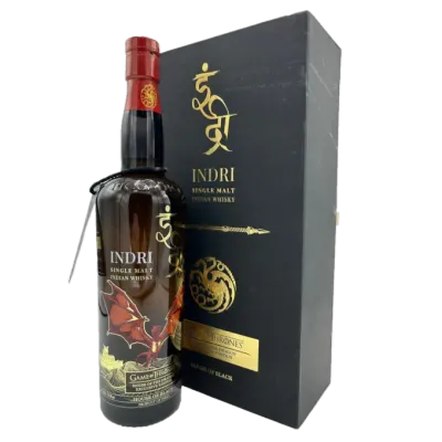 Indri Game of Thrones: House of Black – Indian Peated Single Malt Whisky 46% ABV – 75 cl