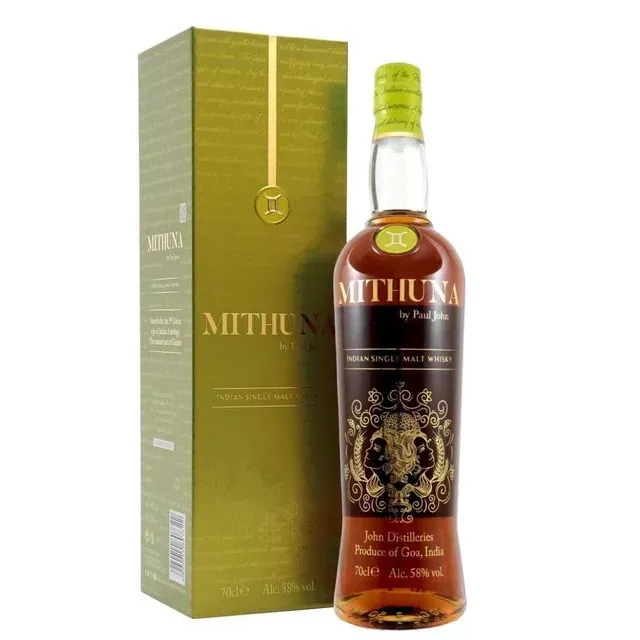 Paul John Mithuna Indian Single Malt Whisky – Zodiac Series (Cask Strength, 58% ABV) – 75 cl